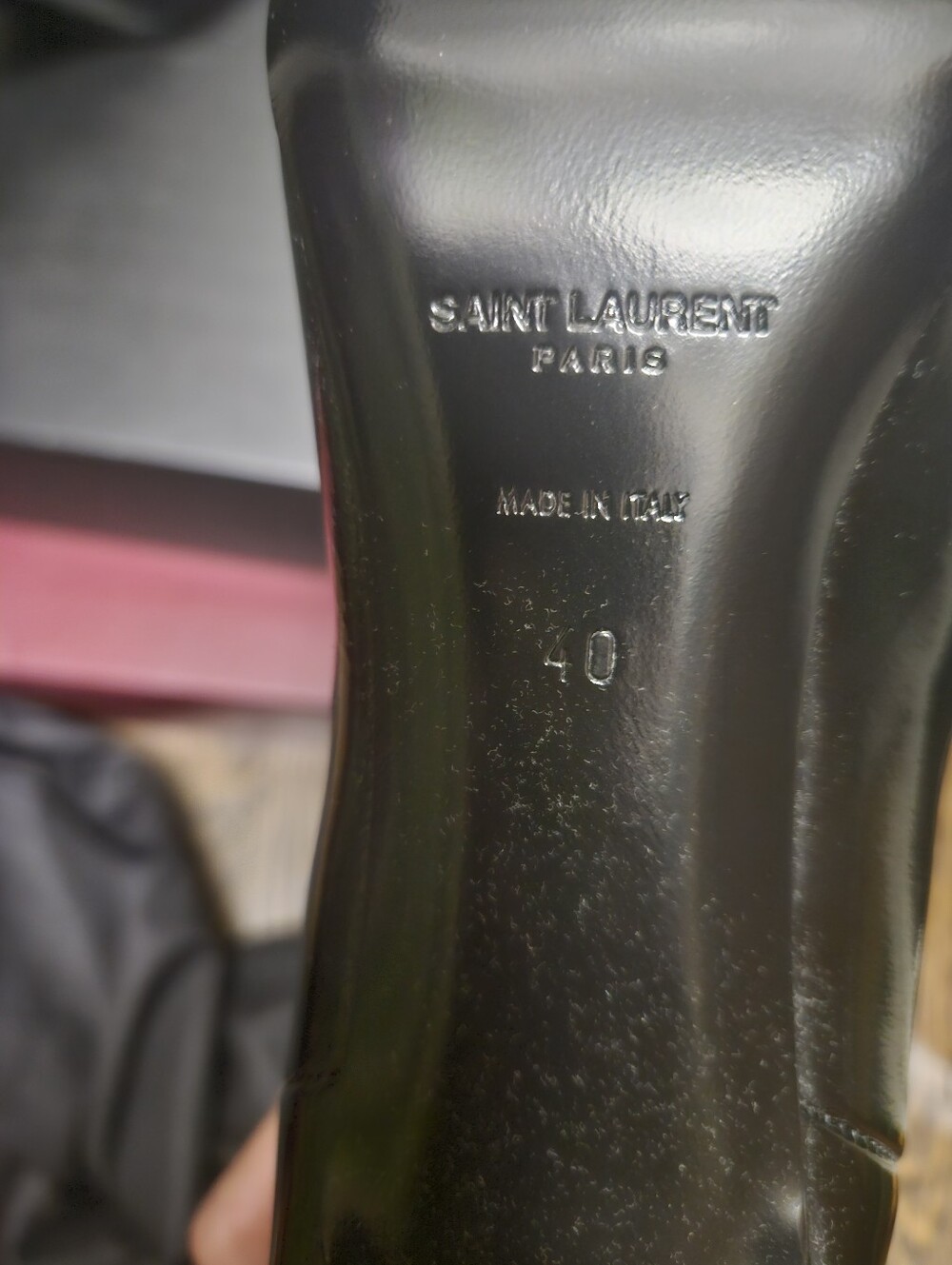 Saint Laurent Lee 70mm Patent Leather Buckle Boot Sz 40 - Picture 7 of 7